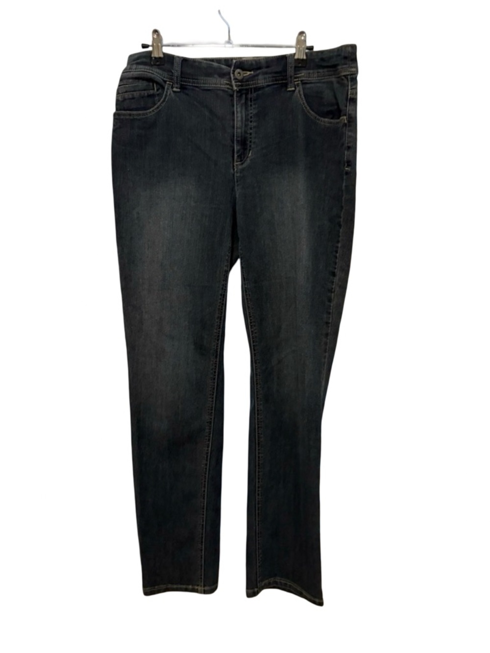 Chico's Embellished Straight Leg Jeans Dark Wash Size 1 Regular (US 8)